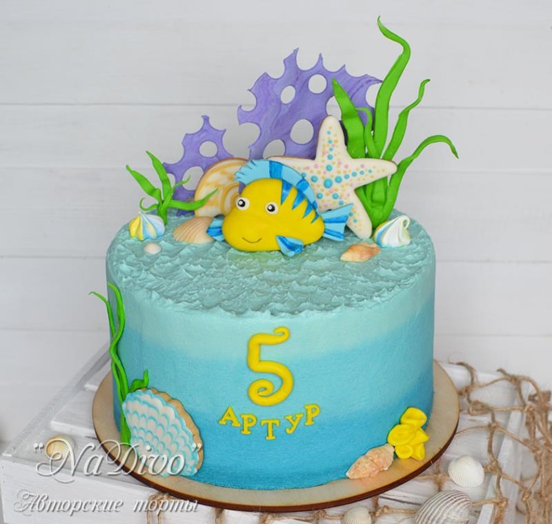 Детский торт на морскую тему